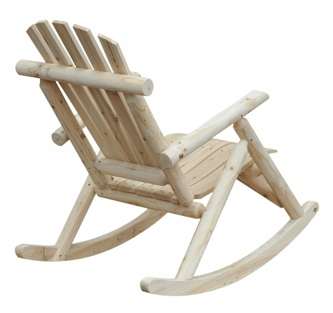 Rocking Chair Garden Fir Wood 66 x 96 x 98 cm, High Backrest, Natural Finish
