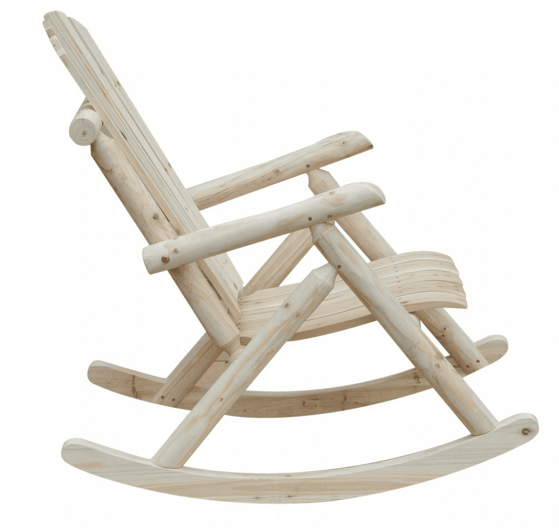 Rocking Chair Garden Fir Wood 66 x 96 x 98 cm, High Backrest, Natural Finish