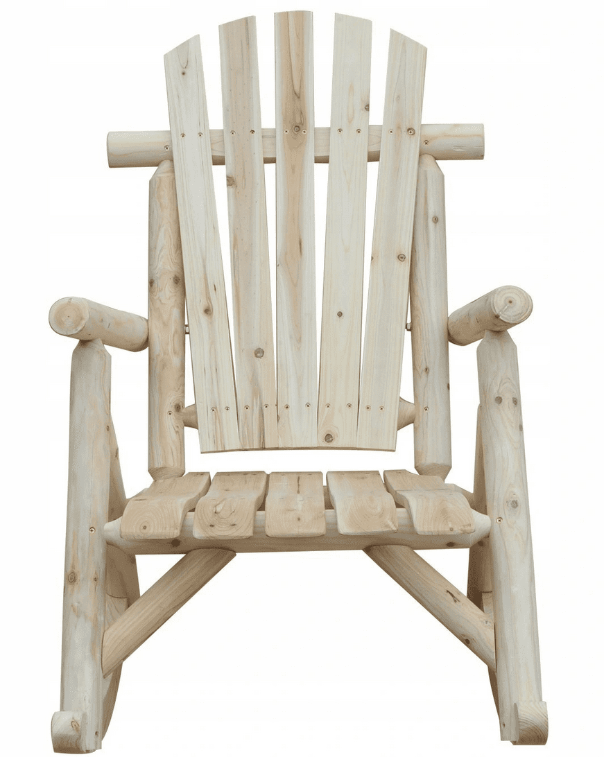 Rocking Chair Garden Fir Wood 66 x 96 x 98 cm, High Backrest, Natural Finish