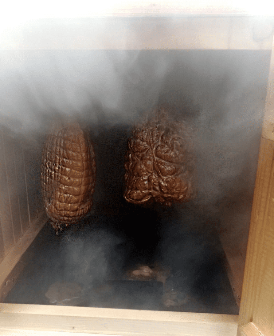 Mobilt rökskåp av trä och metall för hemmabruk, vedeldat, komplett rökeri kit, handgjort, Rustic Smoke