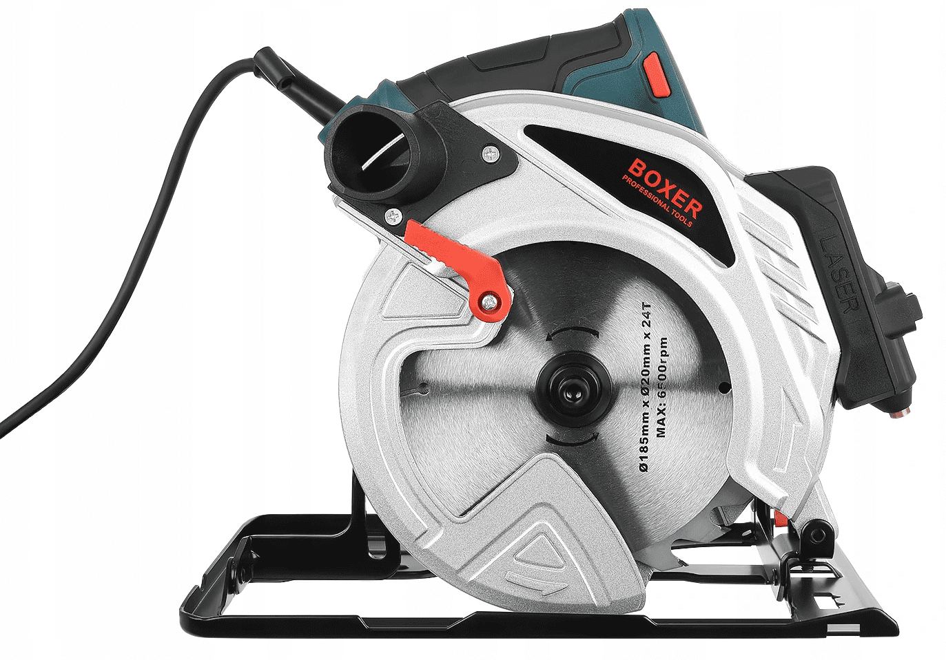 Elsåg, cirkelsåg 2850W, 230v, 5800rpm, 70 mm skärdjup, 185 mm sågskivor, laser