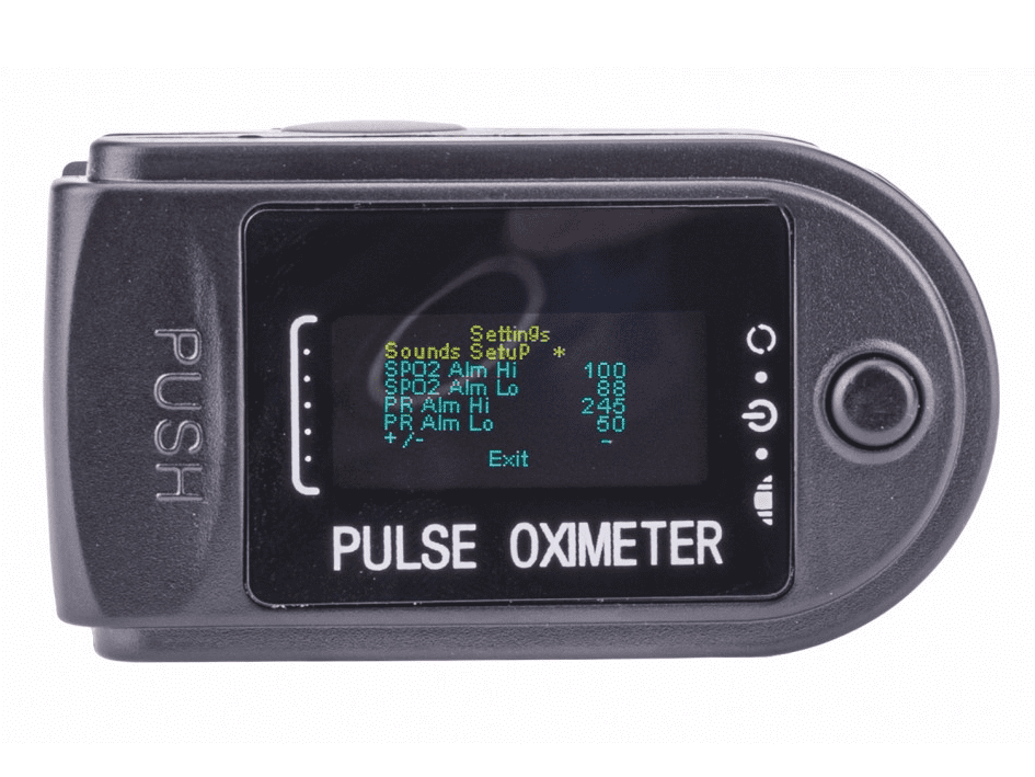 Pulsoximeter, syremätare, färg OLED display, 30-250bpm