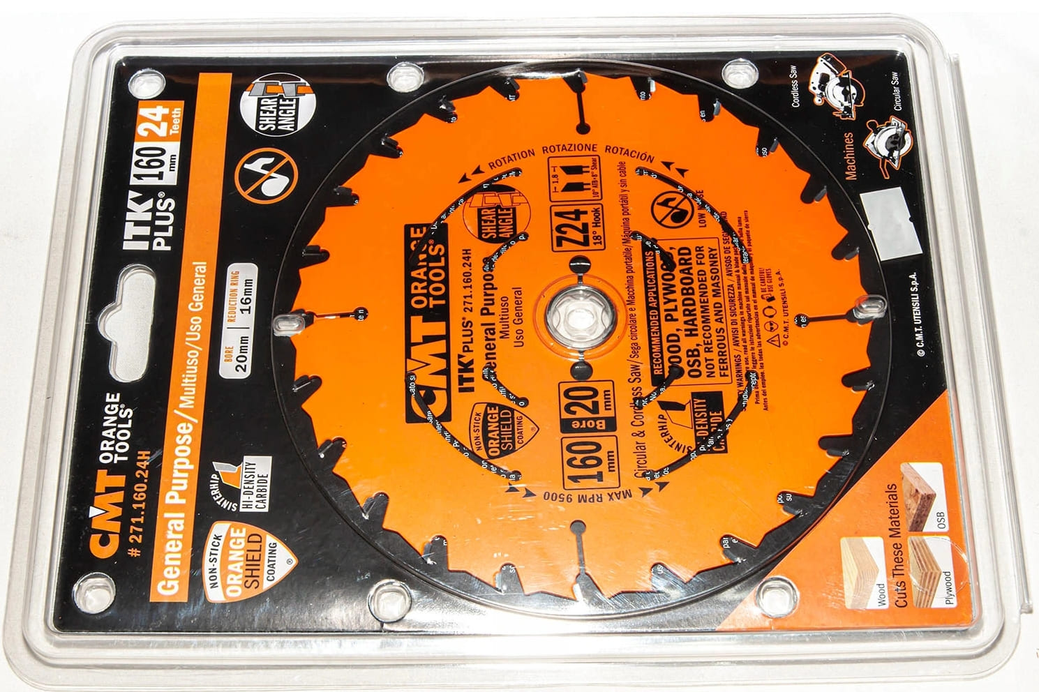 Sågklinga 136 x 1.5 x 20 mm, 24t CMT Orange Tools 271.136.18H, PTFE