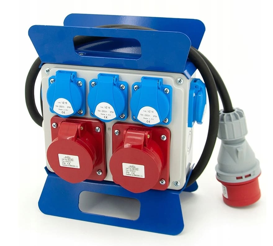 Elcentral IP442 terminaler, 2 x 230V, 1 x 32A 5P, 1 x 16A 5P