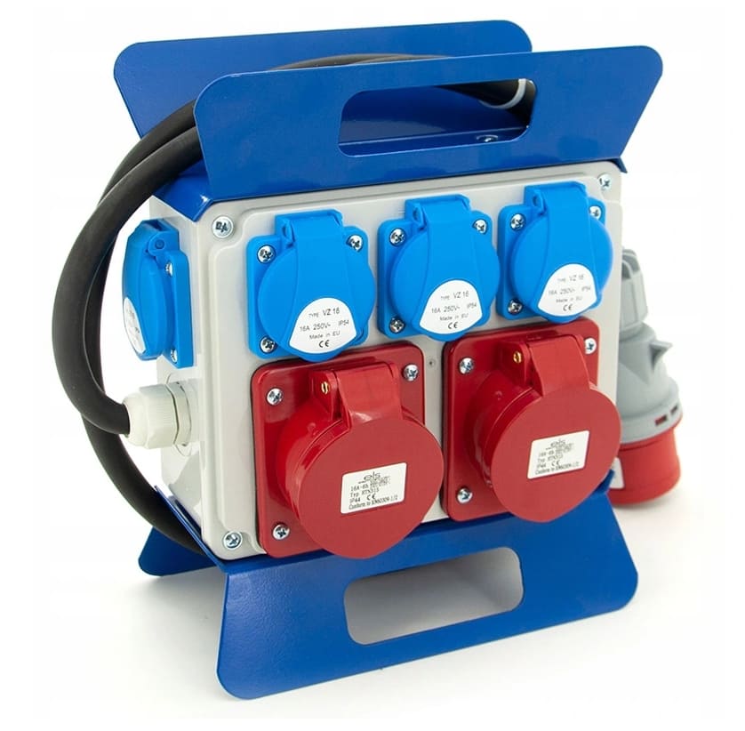 Elcentral IP442 terminaler, 2 x 230V, 1 x 32A 5P, 1 x 16A 5P