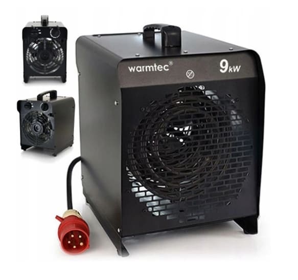 Portabel värmefläkt, byggfläkt 9 kW 400V, 845 m3/h, Warmtec