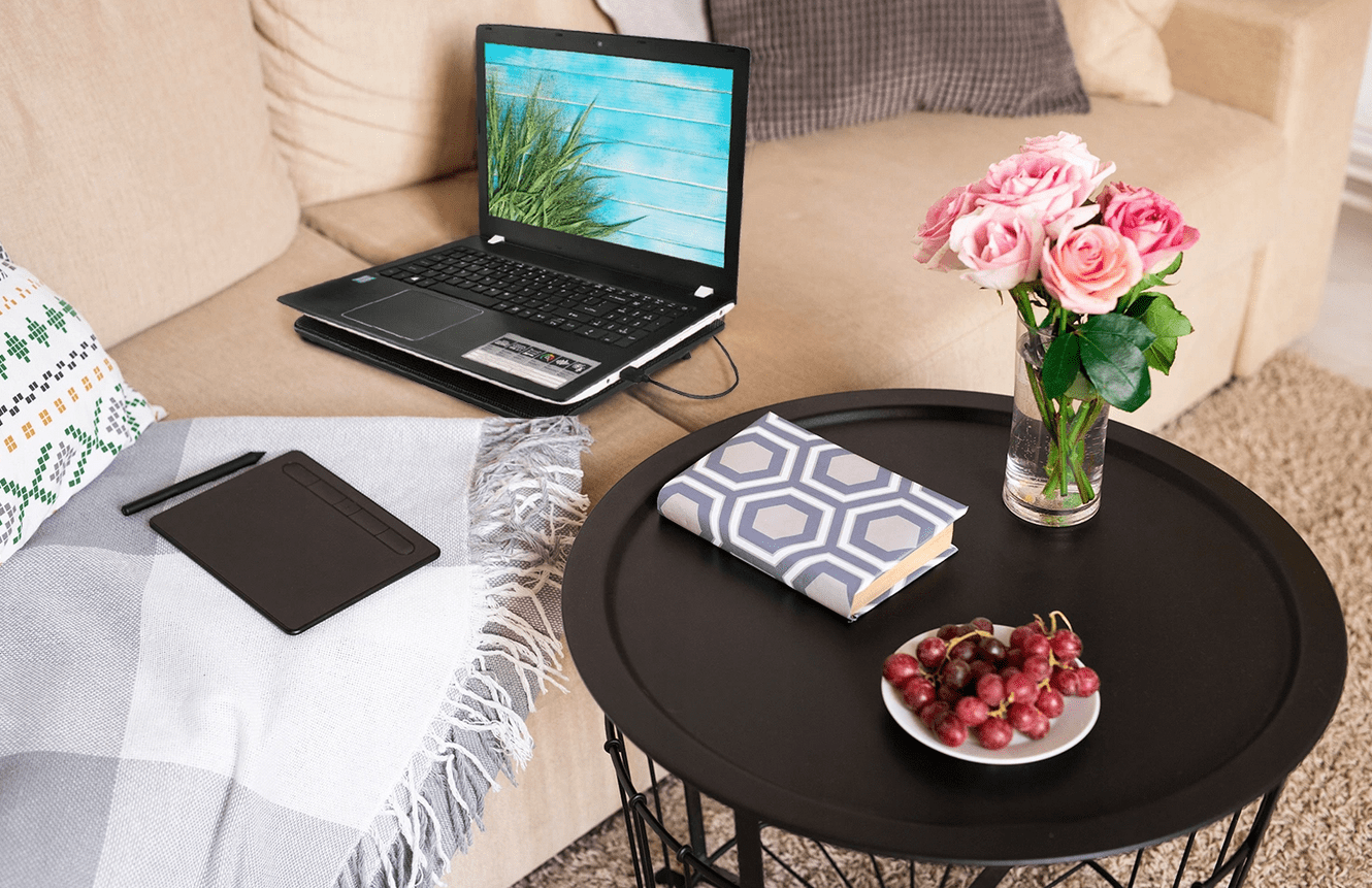 Laptop kylning, underlag med 5 kylfläktar, LED, 3 hastigheter, drivs via USB - ISO Trade