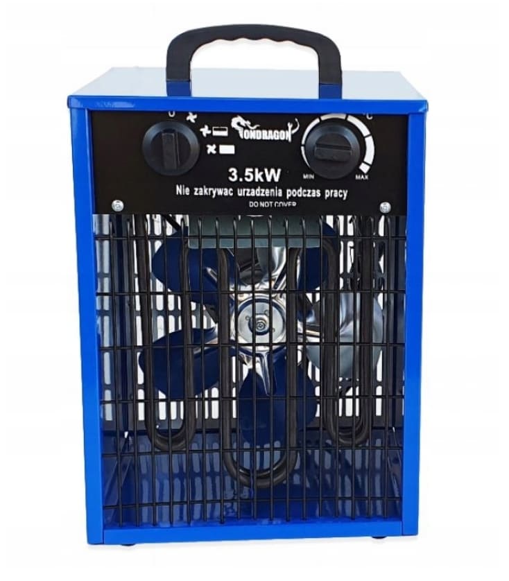 Fan Heater 3.5 kW 230V with Two Heat Settings