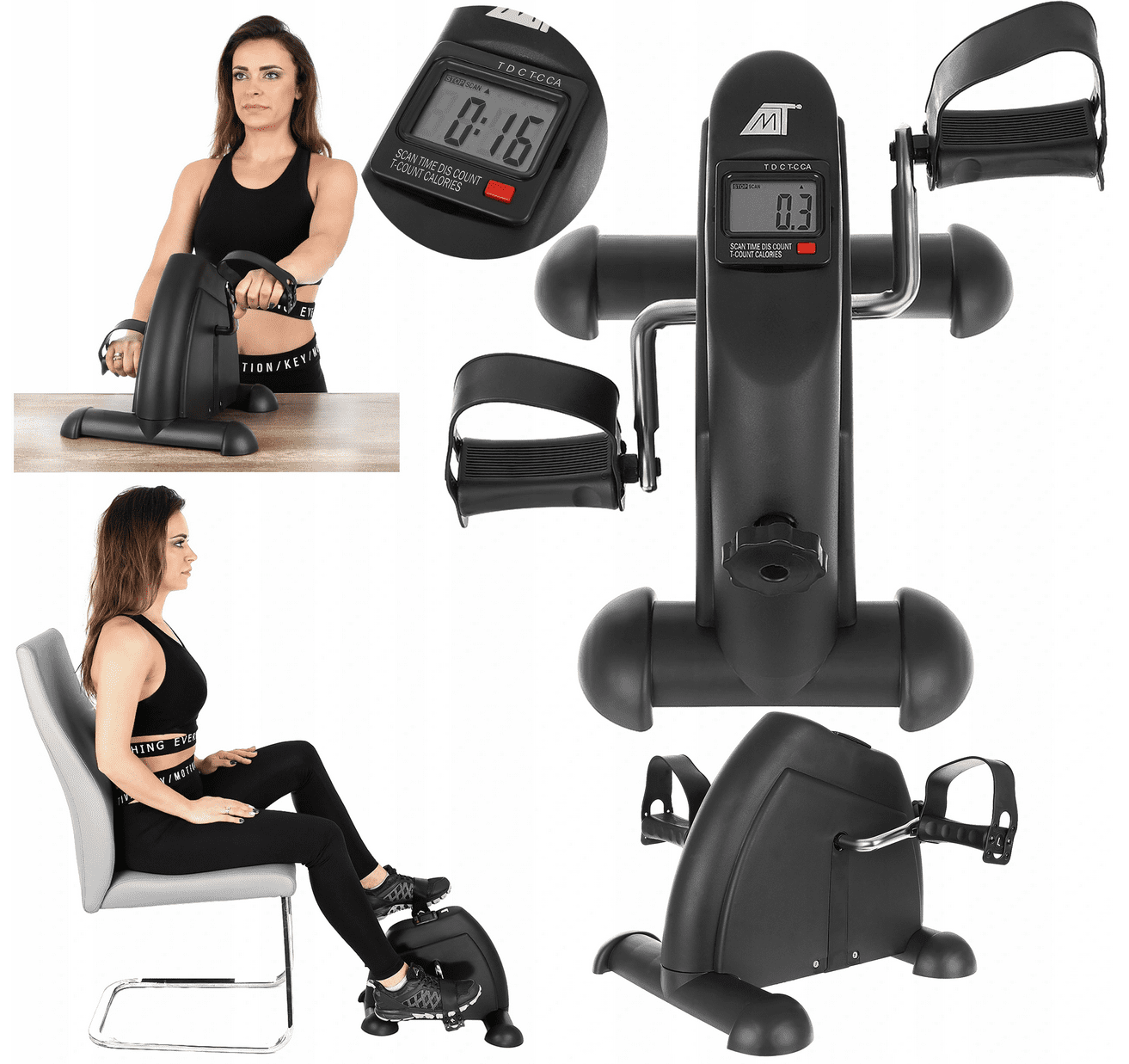 Rehabilitation Exercise Bike Mini 2-in-1 Arm and Leg Trainer LCD Display 100 kg