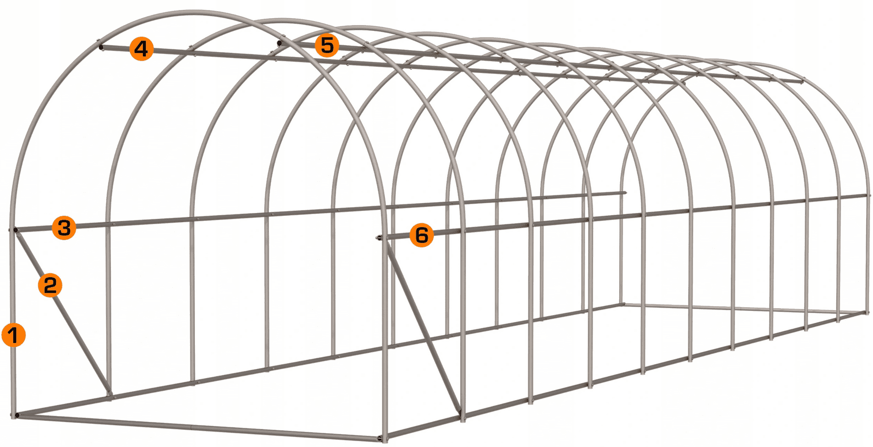 Plastväxthus för året runt utomhusbruk, tunnelväxthus, 2.5m högt , 12-30kvm, stål, Namix Greenhouse
