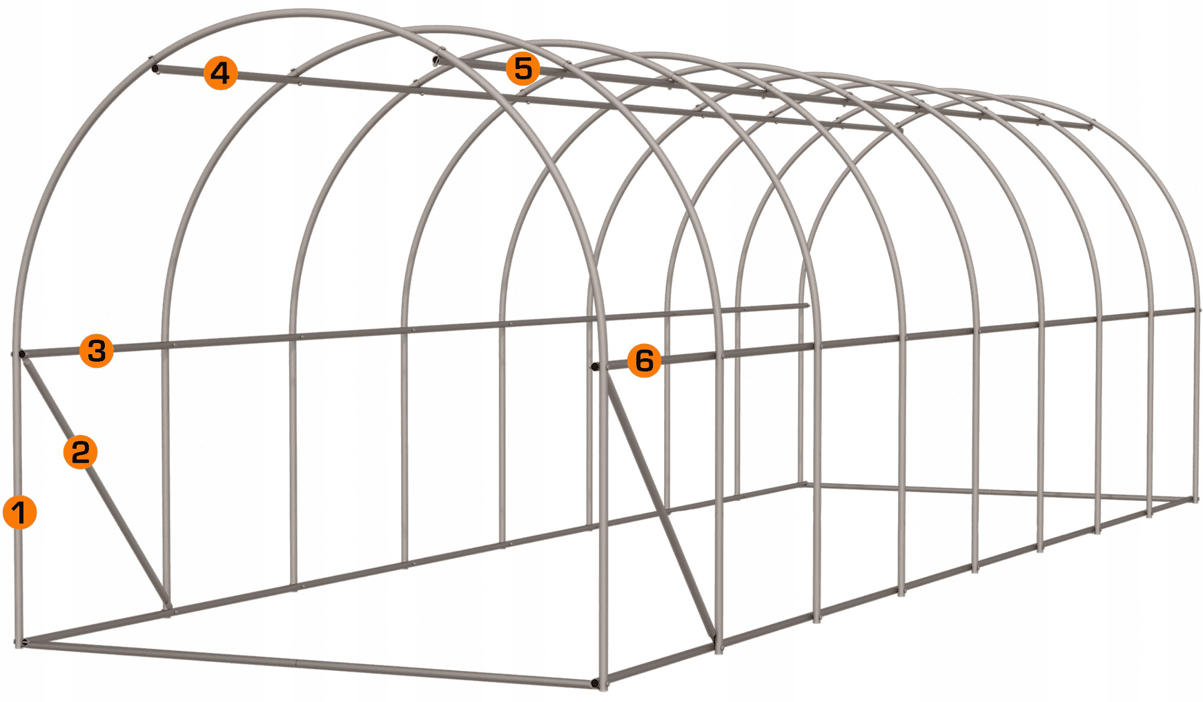 Plastväxthus för året runt utomhusbruk, tunnelväxthus, 2.5m högt , 12-30kvm, stål, Namix Greenhouse