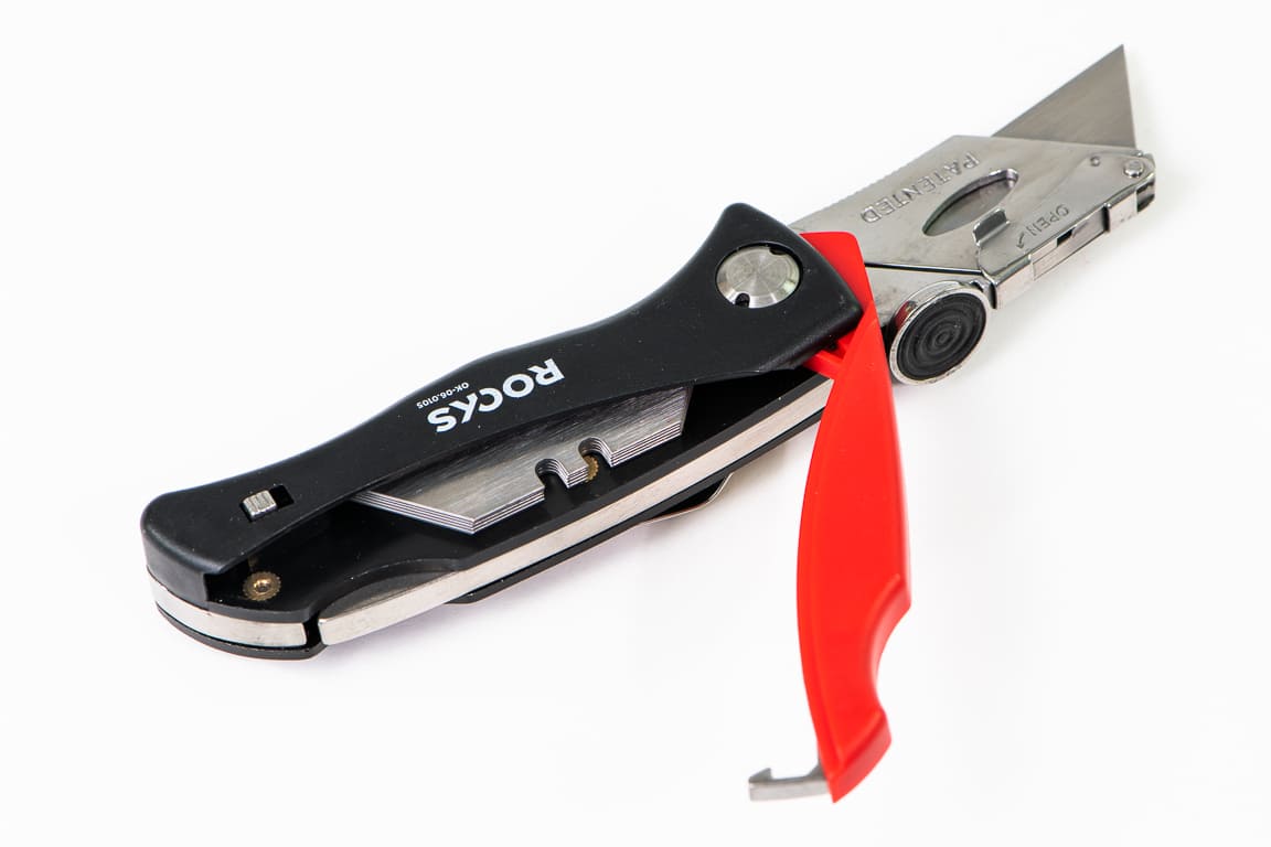 Folding utility knife, AL / COMPOSITE, material: SK5