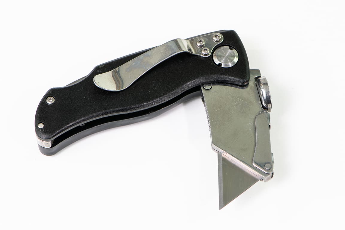 Folding utility knife, AL / COMPOSITE, material: SK5