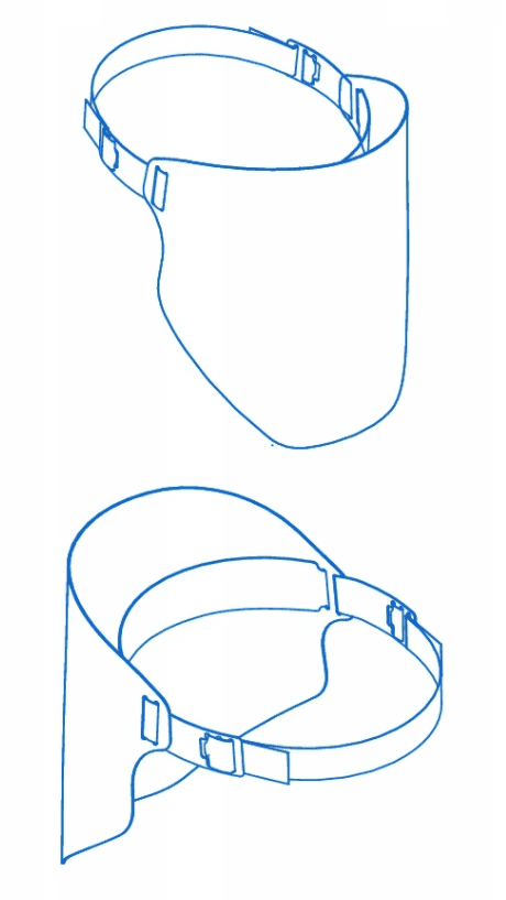 Skyddsvisir 1st, ansiktskydd, visir av PET 0, 5 mm 38 x 24, 5 cm (säljs i 5-pack)