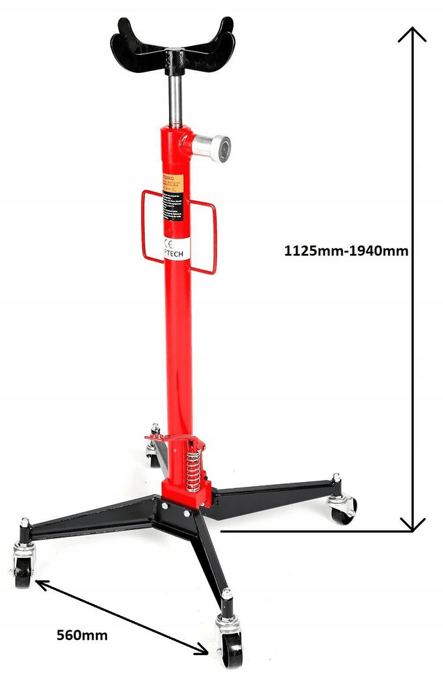 Transmission Jack 750 kg with Adapter and Rubber Saddle All-Metal AT-PSBZZA1, Apptech
