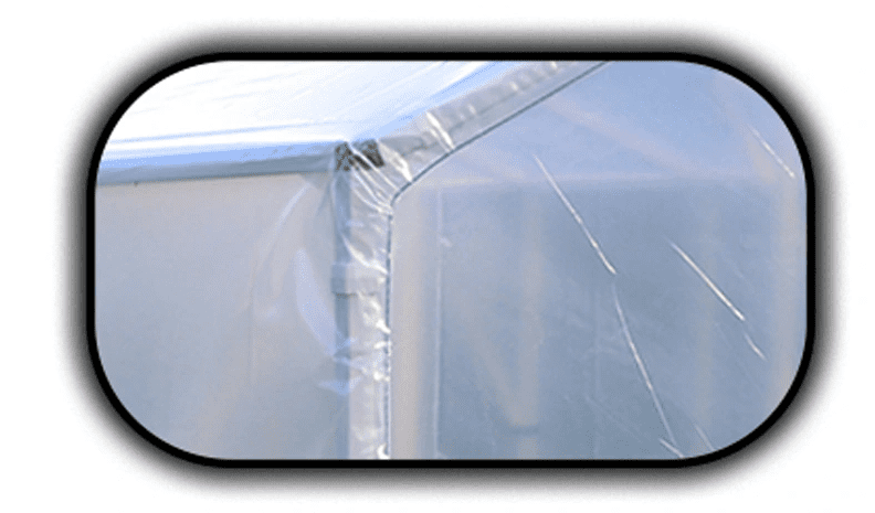 Plastväxthus Premium 4.2kvm (2 x 2x1.8m) för året runt utomhusbruk, transparent folie, dubbla dörrar