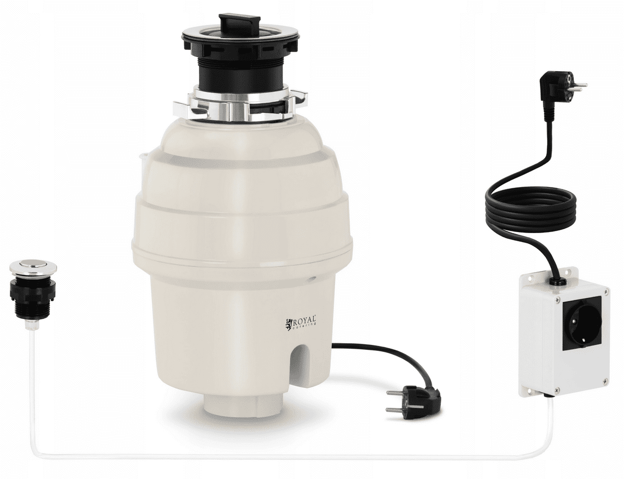 Avfallskvarn 1L 375W, 2600rpm, 22 x 38 cm, pneumatiskt strömbrytare, beige