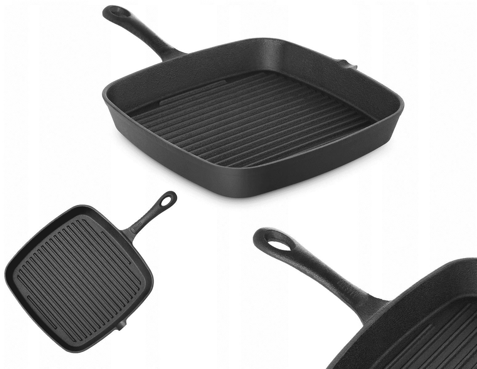 Gjutjärns grillstekpanna 24 x 24 cm, 5.5 cm hög, grillpanna