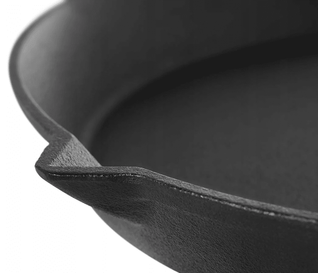 Gjutjärns stekpanna 30 cm, trähandtag, 5 cm hög