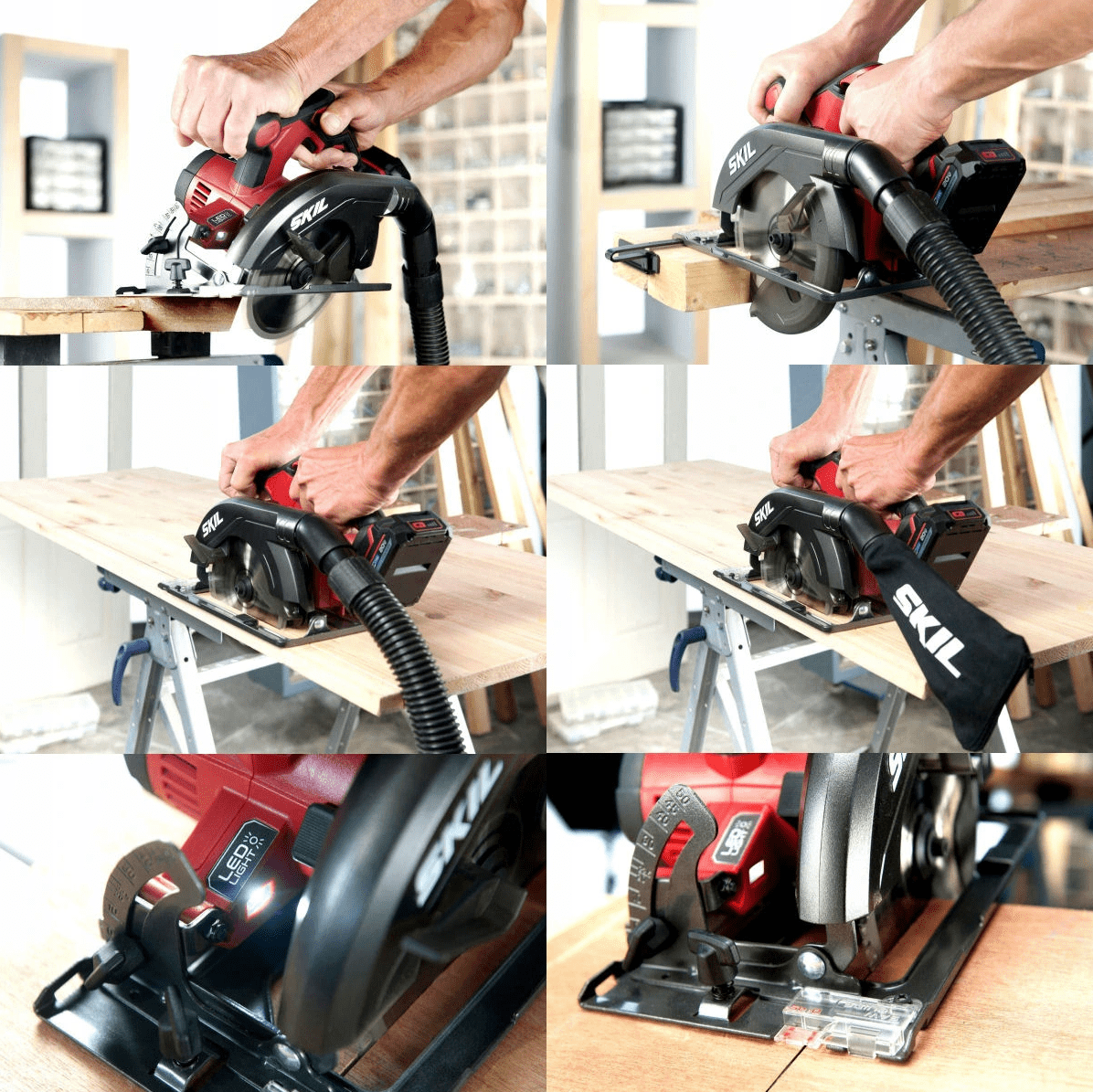 Elsåg, cirkelsåg 20V 4, 0Ah 4500rpm 54 mm skärdjup, 165 mm skivor, snabbladdare, SKIL