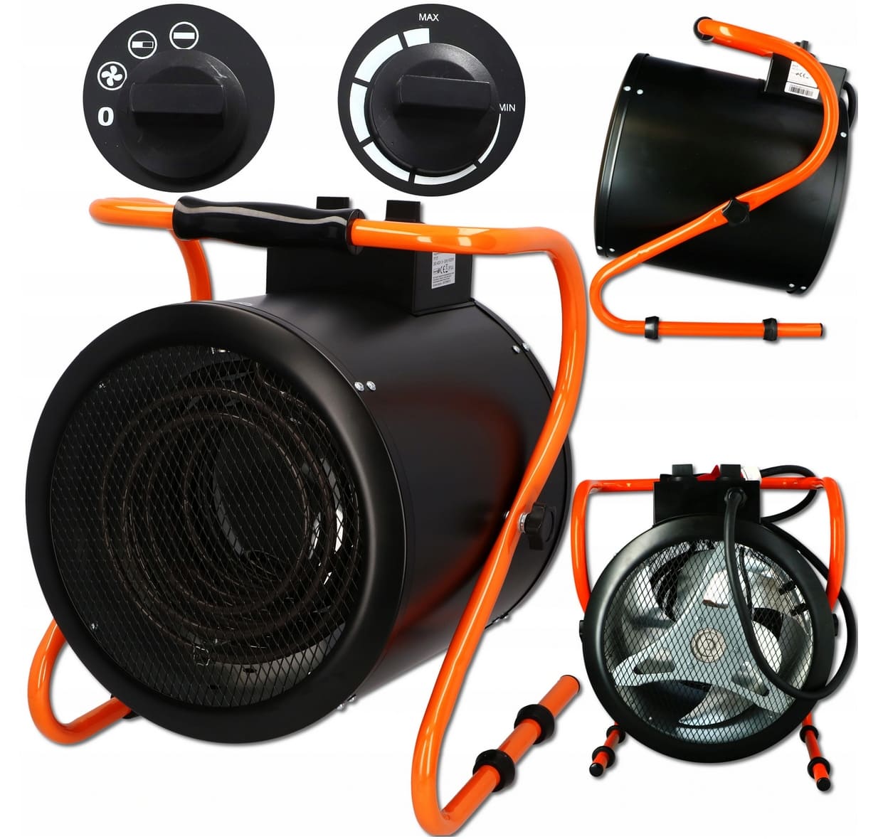 Portabel värmefläkt, byggfläkt 9 kW 400V, 980 m3/h, Faster Tools