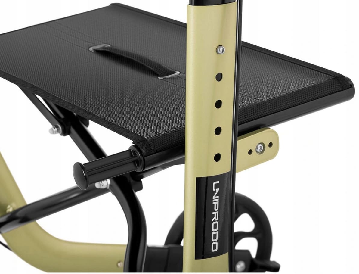 Rollator lättvikt, hopfällbar, bekväm sits, väska, max 136 kg, inom- och utomhusbruk, Uniprodo Harmony