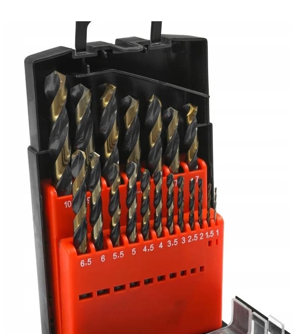 Metallborr sats 19st 1-10 mm, HSS TWIST DRILL, Verke