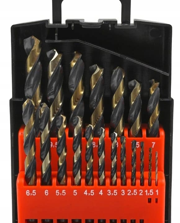 Metallborr sats 19st 1-10 mm, HSS TWIST DRILL, Verke