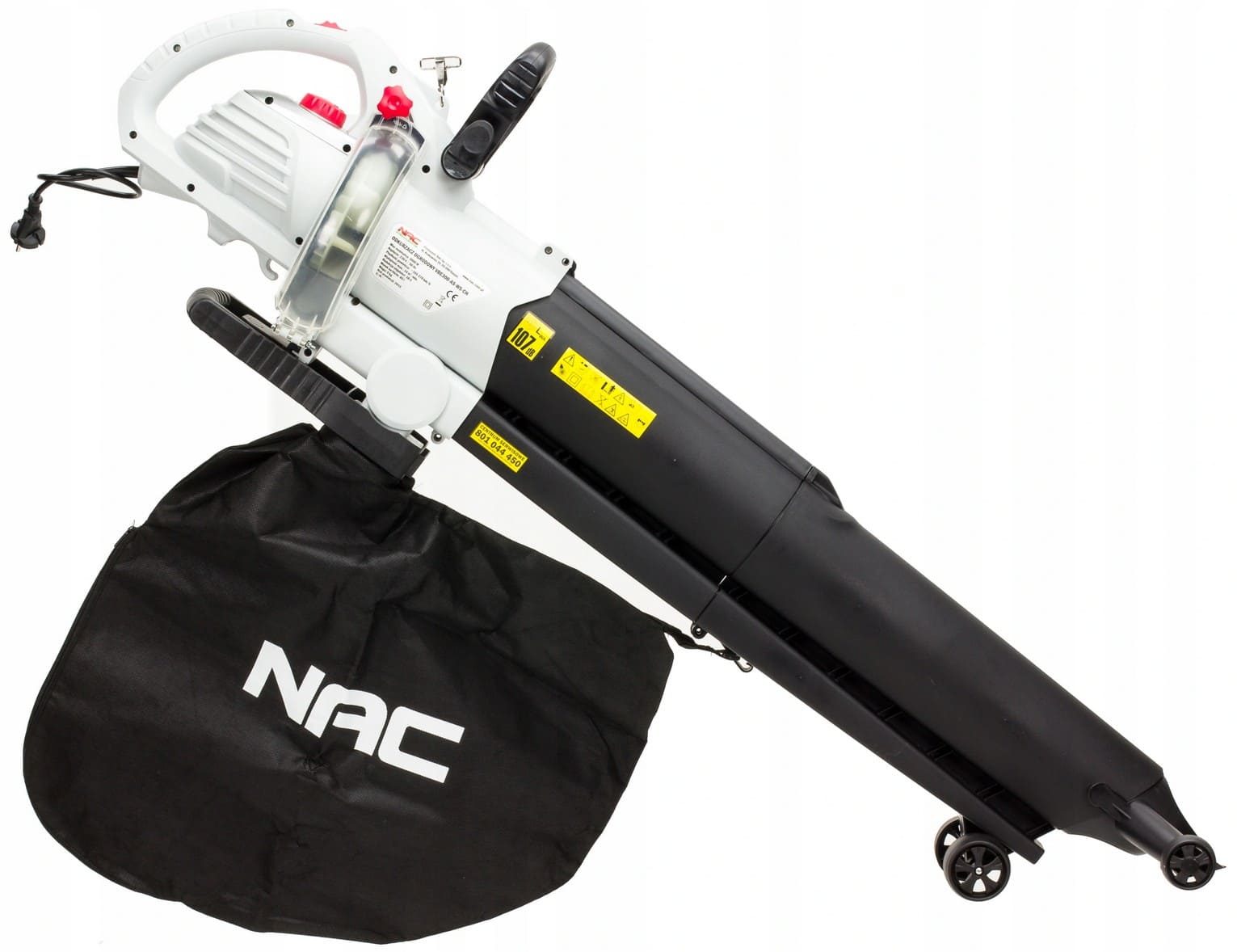 Lövblås eldriven, lövsug - 240V 3000W lövuppsamlare, 14 m3/min, 45L, 10:1, 8000-14000 RPM, NAC