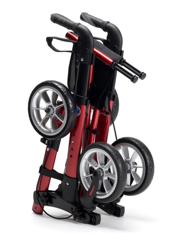 Rollator lättvikt, hopfällbar, bekväm sits, väska, max 130 kg, inom- och utomhusbruk, Vermeiren Quadri Light