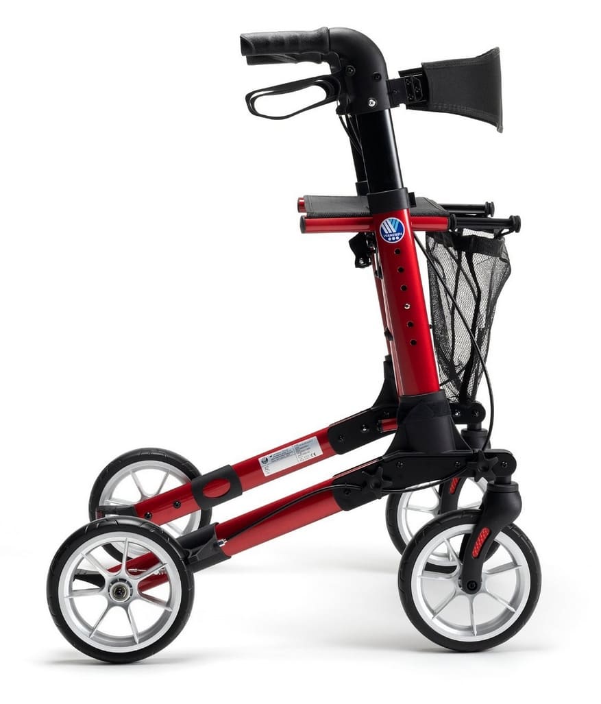 Rollator lättvikt, hopfällbar, bekväm sits, väska, max 130 kg, inom- och utomhusbruk, Vermeiren Quadri Light