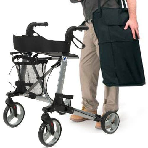 Rollator lättvikt, hopfällbar, bekväm sits, väska, max 130 kg, inom- och utomhusbruk, Vermeiren Quadri Light
