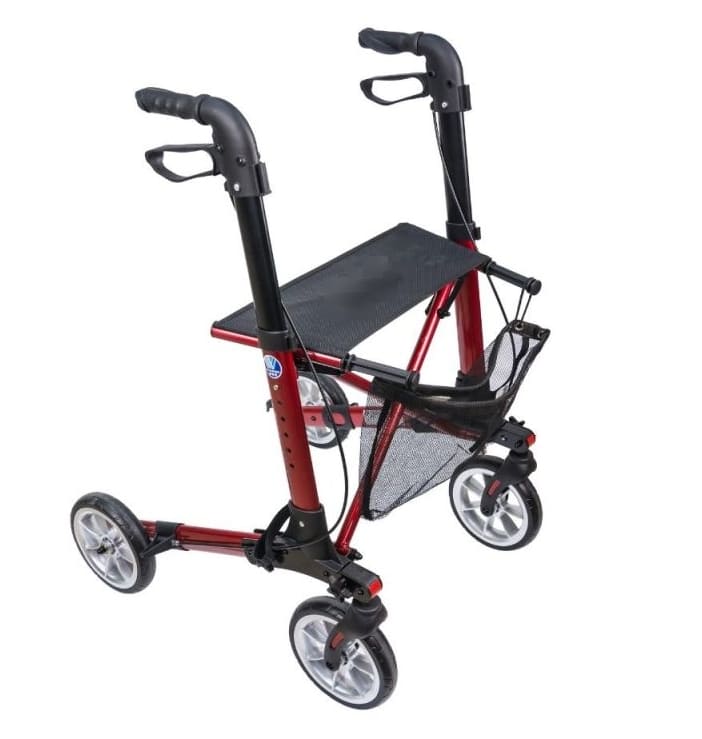 Rollator lättvikt, hopfällbar, bekväm sits, väska, max 130 kg, inom- och utomhusbruk, Vermeiren Quadri Light