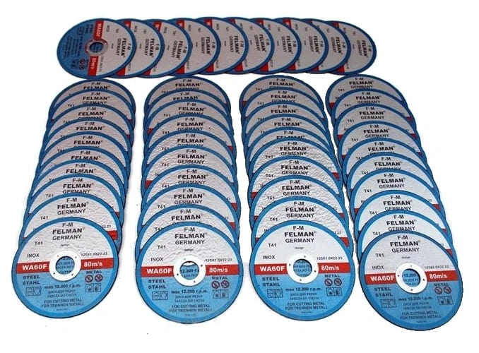 Kapskiva för metall 50st 125 x 1.0 x 22 T41 A, INOX, 80m/s (12200 RPM), Felman Blauflex