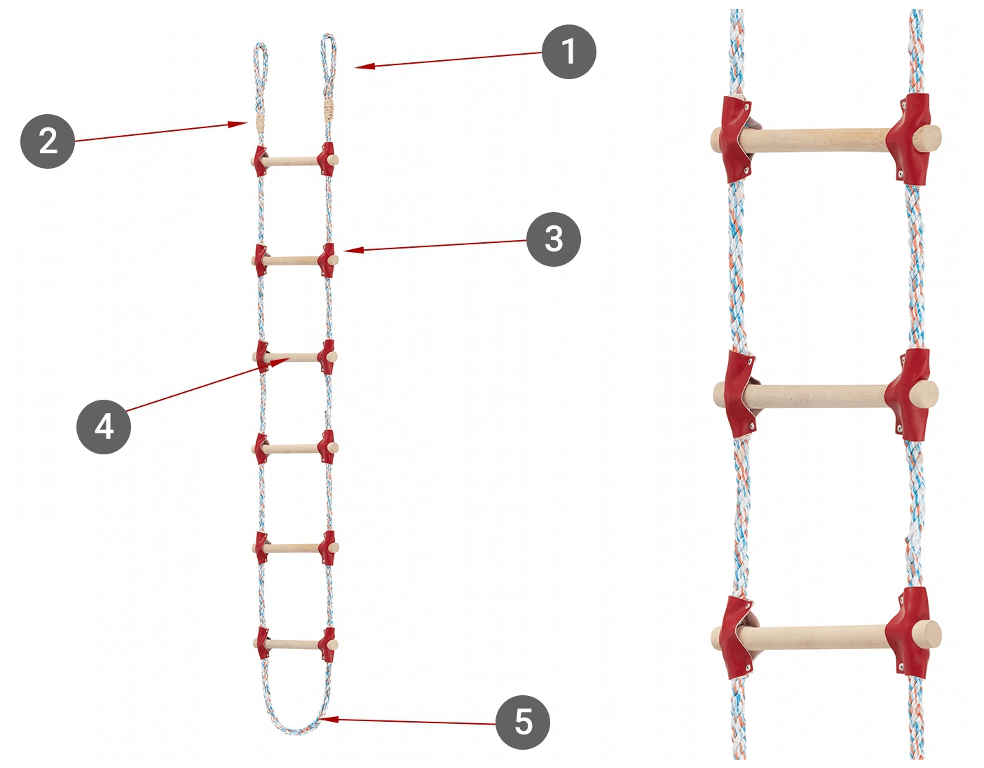 Repstege 2–30 m Trästegpinnar 250 kg | Polypropenlina