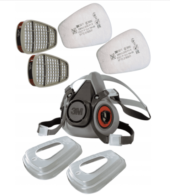Andningsmask, halvmask, lakeringsmask 3m 6200 med filter