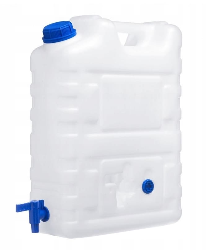 Vattendunk 20L med kran, för dricksvatten, plast