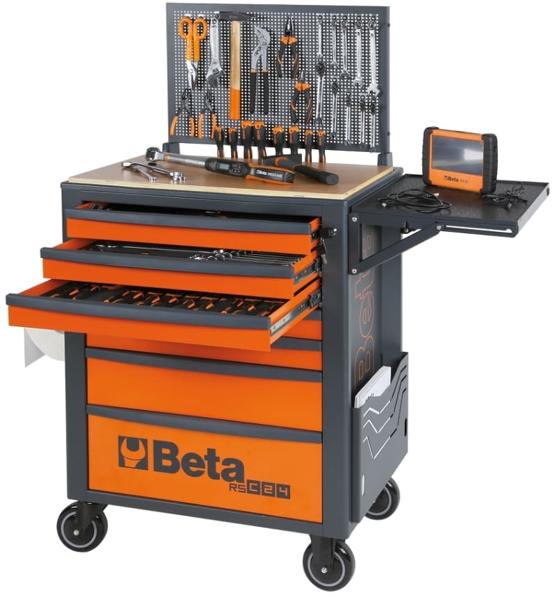 Verktygsvagn 7 Lådor 588 x 367 mm, Förstärkt ABS-arbetsyta, BETA Tools