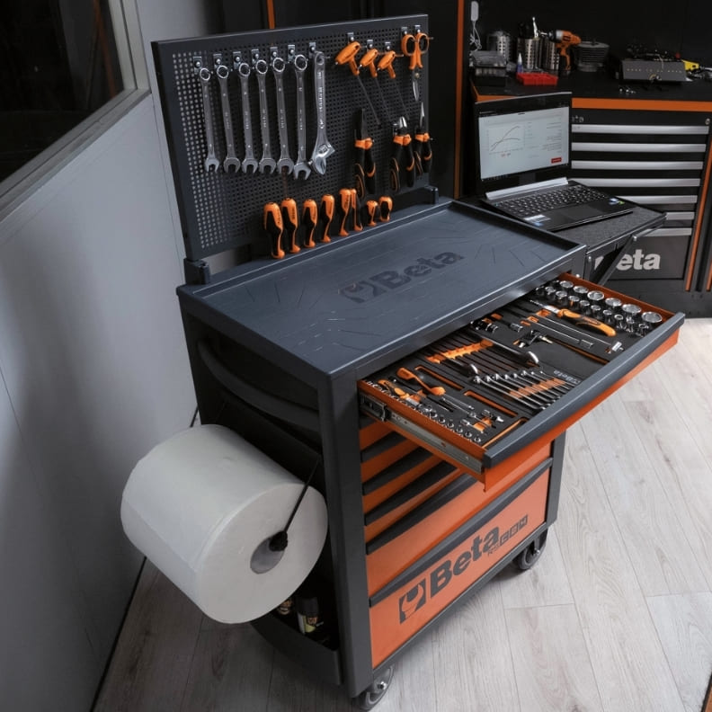 Verktygsvagn 7 Lådor 588 x 367 mm, Förstärkt ABS-arbetsyta, BETA Tools