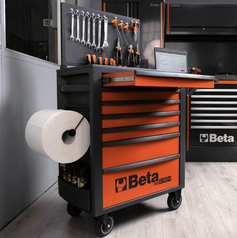 Verktygsvagn 7 Lådor 588 x 367 mm, Förstärkt ABS-arbetsyta, BETA Tools