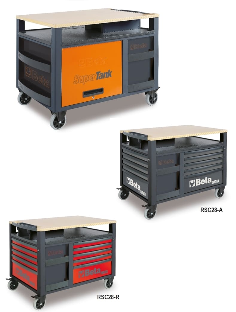 Tool Cart 10 Drawers Wooden Surface 1200 kg Capacity, BETA Tools