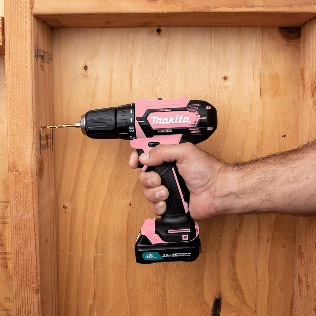 Skruvdragare rosa 12V body (UTAN batteri, ladddare, väska), MAKITA CXT DF333DZP