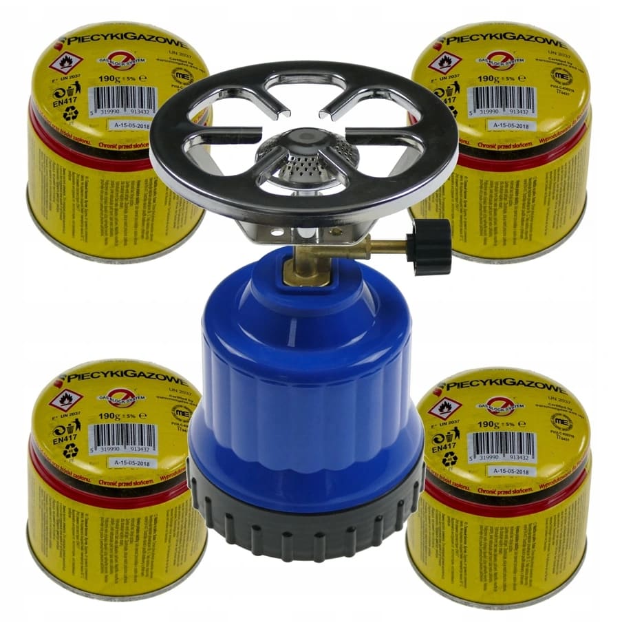 Gaskök med 4 gaspatroner, toppmonterat, kompakt, 1kW