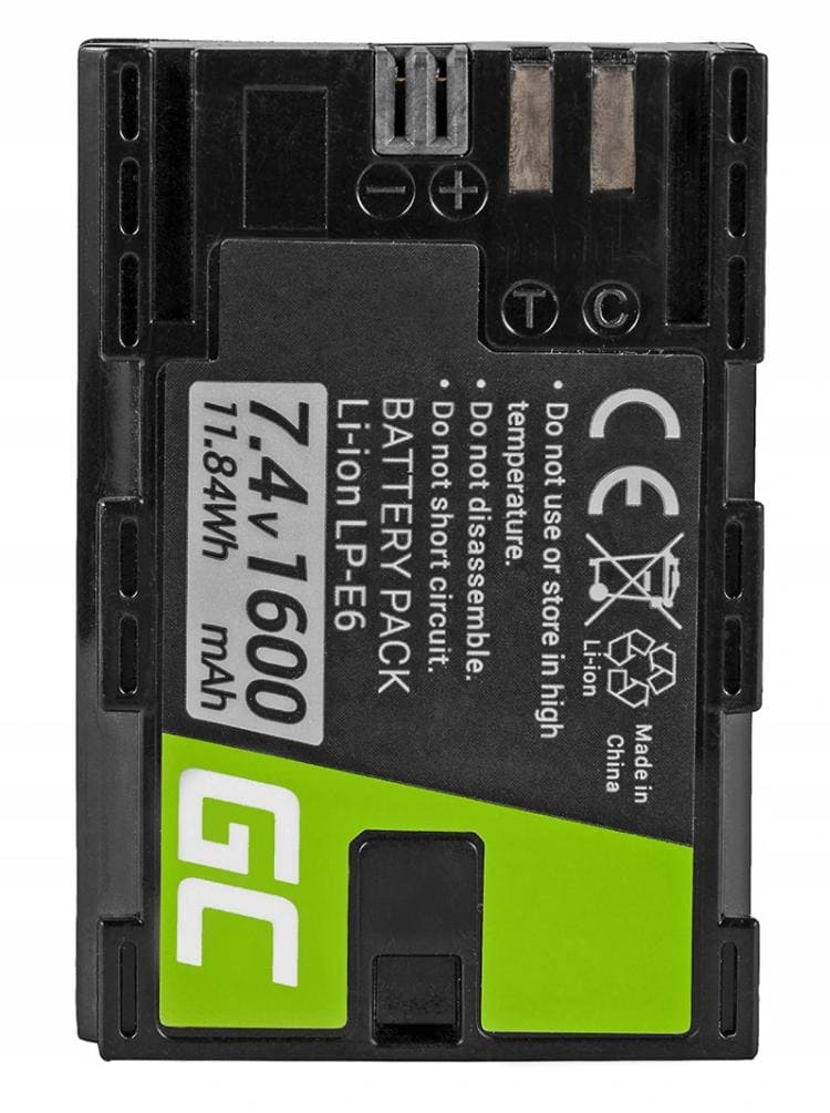 Batteri motsvarande Canon LP-E6, 1600 mAh, Green Cell