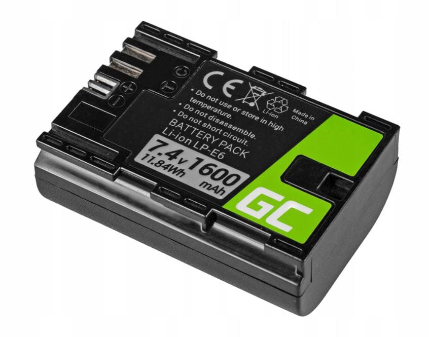 Batteri motsvarande Canon LP-E6, 1600 mAh, Green Cell