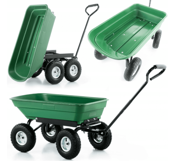 Tippbar Trädgårdskärra 350 kg, Rostfri Stålram, GardenPro