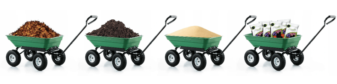 Tippbar Trädgårdskärra 350 kg, Rostfri Stålram, GardenPro