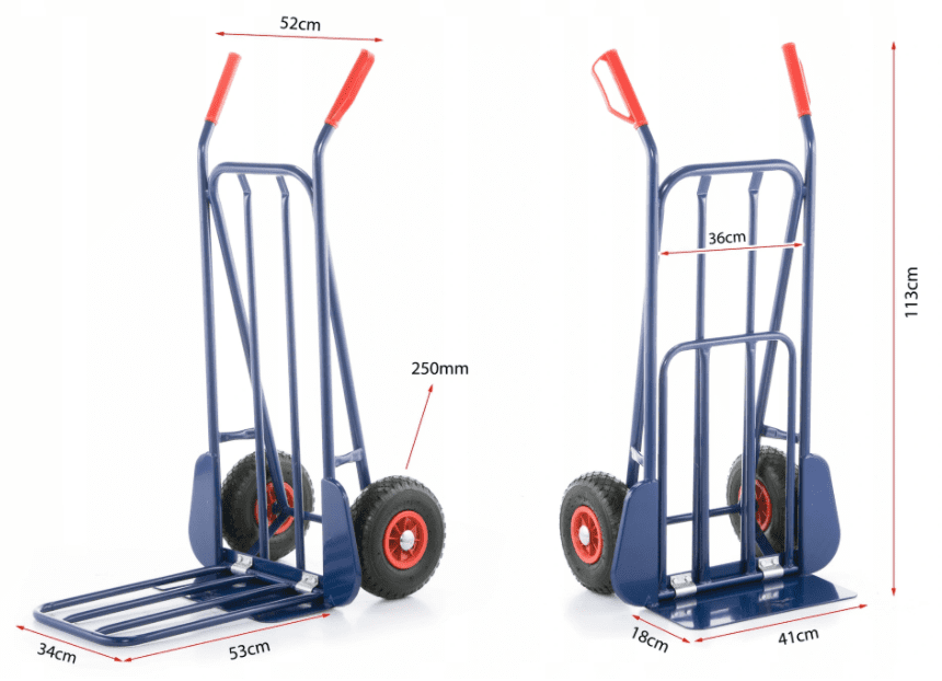 Pirra 280 kg, magasinkärra, transportkärra, hopfällbar, stål, HiGHER