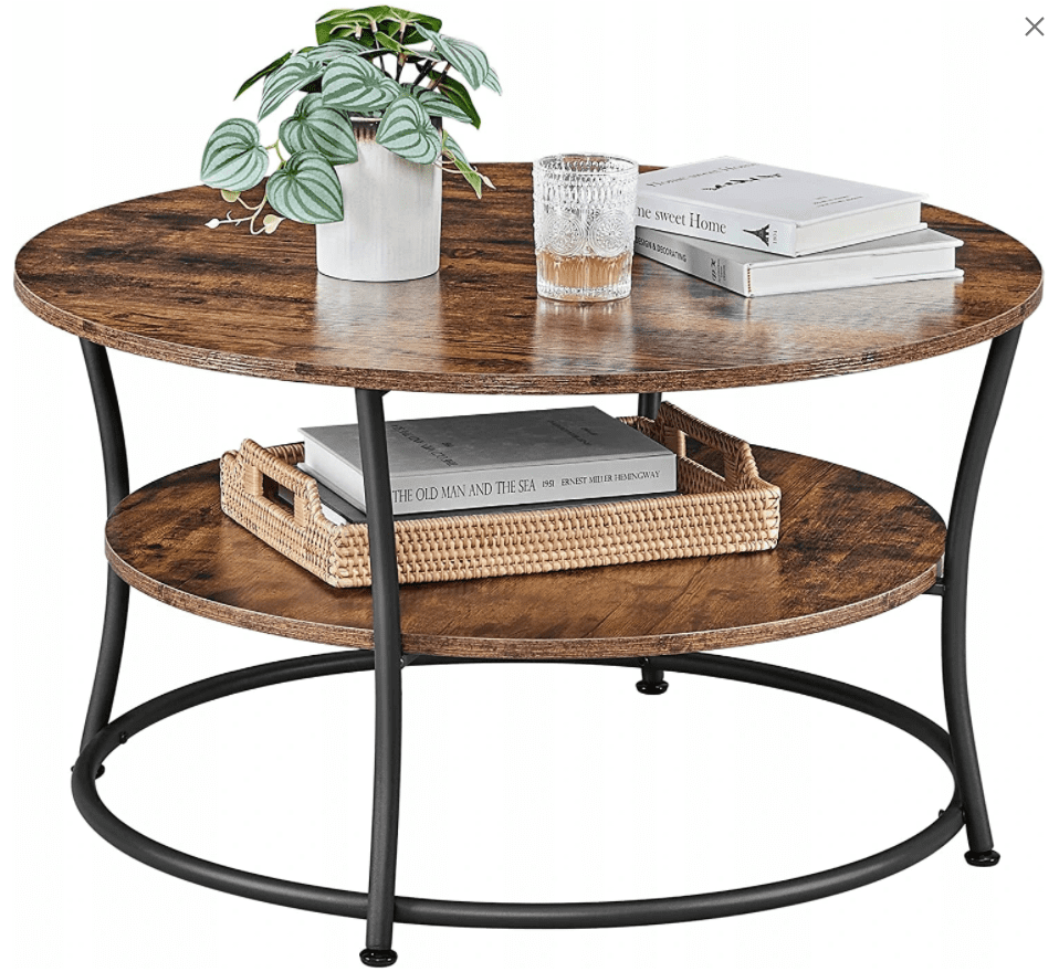 Runt kaffebord, soffbord, vintage rustik