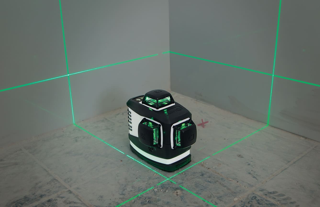 Självnivellerande krysslinjelaser 360° grön, laserpass, Kapro KA 883GN Prolaser